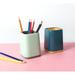 2 Pack Desk Pen Holder Two-Tone Cute Pencil Stand Makeup Organizer Brush Holder Durable Office Desk Organizer Desk Accessories for Office School Home Supplies(Light Green and Blue)