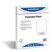 PrintWorks Professional Perforated Paper for Statements Invoices Gift Certificates Coupons and More 8.5 x 11 24 lb 1 Horizontal Perf 3 3/4 From Bottom 500 Sheets White (04332)