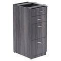 Lorell Relevance Series Charcoal Laminate Office Furniture Storage Cabinet - 4-Drawer 15.5 x 23.6 x 40.4 - 4 x File Drawer(s) Box Drawer(S) - Material: Metal Frame - Finish: Silver Pull Charcoal