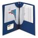 Smead Lockit Two-Pocket Folder Textured Paper 100-Sheet Capacity 11 x 8.5 Dark Blue 25/Box