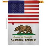 Americana Home & Garden 28 x 40 in. USA California American State Vertical House Flag with Double-Sided Decorative Banner Garden Yard Gift