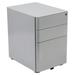 Flash Furniture Warner Modern 3-Drawer Mobile Locking Filing Cabinet with Anti-Tilt Mechanism and Hanging Drawer for Legal & Letter Files Gray