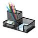 Mesh Desk Organizer Desktop Organizer Metal Office Supplies Caddy with Pencil Holder and Storage Baskets for Desk Accessories 3 Compartments Black