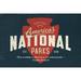 America s National Parks Distressed Typography Red Arrowhead (36x54 Giclee Gallery Art Print Vivid Textured Wall Decor)