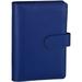 Antner A6 PU Leather Notebook Binder Refillable 6 Ring Binder for A6 Filler Paper Loose Leaf Personal Planner Binder Cover with Magnetic Buckle Closure Navy Blue