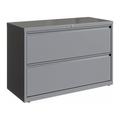 Hirsh 42 Inch Wide 2 Drawer Metal Lateral File Cabinet for Home and Office Holds Letter Legal and A4 Hanging Folders Silver