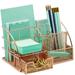 Sorbus Rose Gold Desk Organizer: Pen Holder Mail Caddy with Drawer for Office or Home