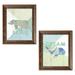 Gango Home Decor Contemporary Dream Big Whale & Be Brave Bear by Misty Michelle (Ready to Hang); Two 12x16in Gold Trim Framed Prints
