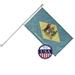 Delaware State Flag and 6ft Flagpole with Wall Mounting Bracket - 3ft x 5ft Knitted Polyester Flag State Flag Collection Flag Printed in The USA
