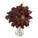 Nearly Natural 18â€� Red Maple Leaves Artificial Fall Harvest Plant in Glass Vase