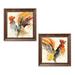 Gango Home Decor Contemporary Festive Rooster I & Festive Rooster II by Albena Hristova (Ready to Hang); Two 12x12in Gold Trim Framed Prints