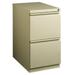 Hirsh 23 Deep Mobile Pedestal File Cabinet 2 Drawer File-File Letter Width Putty