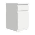 Hirsh 20 Deep Mobile File Cabinet 2 Drawer with XL Backpack Drawer Letter Width White