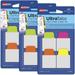 Avery Mini Ultra Tabs 1 x 1.5 2-Side Writable Assorted Neon Colors 40 Repositionable Tabs Per Pack 3 Packs 120 Tabs Total (74759)