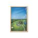 Golf Course Scene Wall Art with Frame Panoramic Real Picturesque of a Field Forest Greenery in the Open Printed Fabric Poster for Bathroom Living Room 23 x 35 Multicolor by Ambesonne