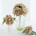 Efavormart 24Pcs Artificial Flowers Real Touch Champagne Foam Roses Wired Stem Perfect for DIY Wedding Bouquets Centerpieces Bridal Shower Party Home Decor Flower Arrangement