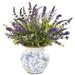 Nearly Natural Lavender Artificial Flower Arrangement in Floral Vase Lavender