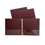 Maroon Vinyl Standard 3-Ring Binders 1.5-Inch for 8.5 x 11 Sheets with Inside Pockets 3-PACK