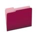 Colored File Folders 1/3-Cut Tabs Letter Size Burgundy/Light Burgundy 100/Box