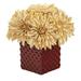 Nearly Natural 11 inch Dahlia Artificial Arrangement in Red Ceramic Cube