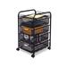 Onyx Mesh Mobile File with Four Supply Drawers 15.75w x 17d x 27h Black