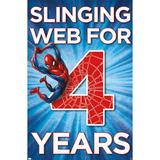 Marvel Spider-Man - Happy 4th Birthday Wall Poster 22.375 x 34