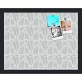 PinPix 18x14 Custom Cork Bulletin Board Fern Lt Grey Poster Board Has a Fabric Style Canvas Finish Framed in Fern Lt Grey by ArtToFrames (PinPix-1584)