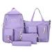 Andoer 4 pcs Canvas Combo Set School Bags with Crossbody Bag Pencil Box Casual School Bag For Teenage Girls Women College Student Laptop Backpacks