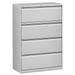 Lorell Lateral File - 4-Drawer 42 x 18.6 x 52.5 - 4 x Drawer(s) for File - Legal Letter A4 - Lateral - Rust Proof Leveling Glide Interlocking Ball-bearing Suspension Label Holder - Light Gray