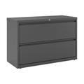 Hirsh 42 Inch Wide 2 Drawer Metal Lateral File Cabinet for Home and Office Holds Letter Legal and A4 Hanging Folders Charcoal