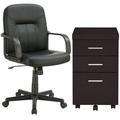 Home Square 2 Piece Furniture Set with Mobile File Cabinet and Office Chair