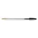 5PK BIC Cristal Xtra Smooth Ballpoint Pen Stick Medium 1 mm Black Ink Clear Barrel Dozen (MS11BK)
