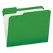 Pendaflex Double-Ply Reinforced Top Tab Colored File Folders 1/3-Cut Tabs: Assorted Letter 0.75 Expansion Bright Green 100/Box (R15213BGR)