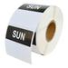 36 Rolls Sunday Day of the Week Labels (500 labels per roll 40mmx40mm) -- BPA Free!