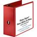 Business Source Red D-ring Binder - 5 Binder Capacity - Letter - 8 1/2 x 11 Sheet Size - D-Ring Fastener(s) - 4 Pocket(s) - Polypropylene - Red - Clear Overlay Non-stick I | Bundle of 10 Each