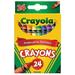 Crayola Crayons Bulk School Supplies For Kids 24 Count Crayon Box Pack Of 6 Assorted Colors