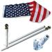 American Home Nylon 2 by 3-Feet US Flag Set with 6-Feet Spinning Flag Pole