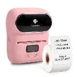 Phomemo M110 Portable Thermal Label Printer Mini Wireless Label Maker BT Multifunctional Printer for Small Business Handheld Label Maker with Rechargeable Battery Compatible with iOS & Android Pink