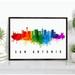 Pera Print San Antonio Skyline Texas Poster San Antonio Cityscape Painting Unframed Poster San Antonio Texas Poster Texas Home Office Wall Decor - 18x24 Inches