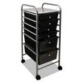 Advantus Portable Drawer Organizer Metal 1 Shelf 6 Drawers 13 x 15.38 x 32.13 Matte Gray/Smoke (34005)