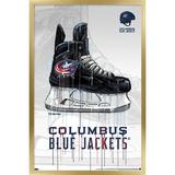 NHL Columbus Blue Jackets - Drip Skate 21 Wall Poster 22.375 x 34 Framed