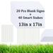 Blank Yard Signs 13 x17 - Lawn Sign with Stakes - Water Resistant DIY Poster Board Signs for Rent Garage Sales Open Houses and Custom Birthday