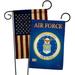 Breeze Decor BD-MI-GP-108054-IP-BOAA-D-IM10-AF 13 x 18.5 in. Military Impressions Decorative Vertical Double Sided USA Vintage Air Force Americana Applique Garden Flags - Pack of 2