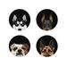 WIRESTER Microfiber Sticker Cleaner for Smartphones Camera Lens Computers Laptop Screens - Set of 4pcs Dog Round 5 Cm