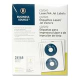 Business Source CD/DVD Laser/Inkjet Label - 100 per pack-2PK