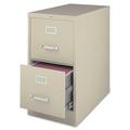 Lorell Vertical file - 2-Drawer 15 x 26.5 x 28.4 - 2 x Drawer(s) for File - Letter - Vertical - Security Lock Ball-Bearing Suspension Heavy Duty - Putty - Steel - Recycled