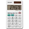 Sharp EL-244WB 8 Digit Professional Pocket Calculator - Extra Large Display Durable Plastic Key Dual Power 3-Key Memory Automatic Power Down - 8 Digits - LCD - White - 1 E | Bundle of 10 Each