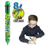 Rainbow Writer - Alligator Multicolor Pen from Deluxebase. 8 in 1 Retractable Ballpoint Pen. Colored Pens for Kids Back to School Supplies and Office Supplies. Alligator Pen Party Favors for Kids