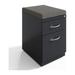Hirsh 20 Deep Mobile Pedestal File Cabinet 2 Drawer Box-File and Seat Cushion Letter Width Charcoal/Chinchilla
