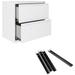 Hirsh 30 W 2 Drawer Metal Lateral File Cabinet Set White. Front to Back Rails